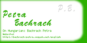 petra bachrach business card